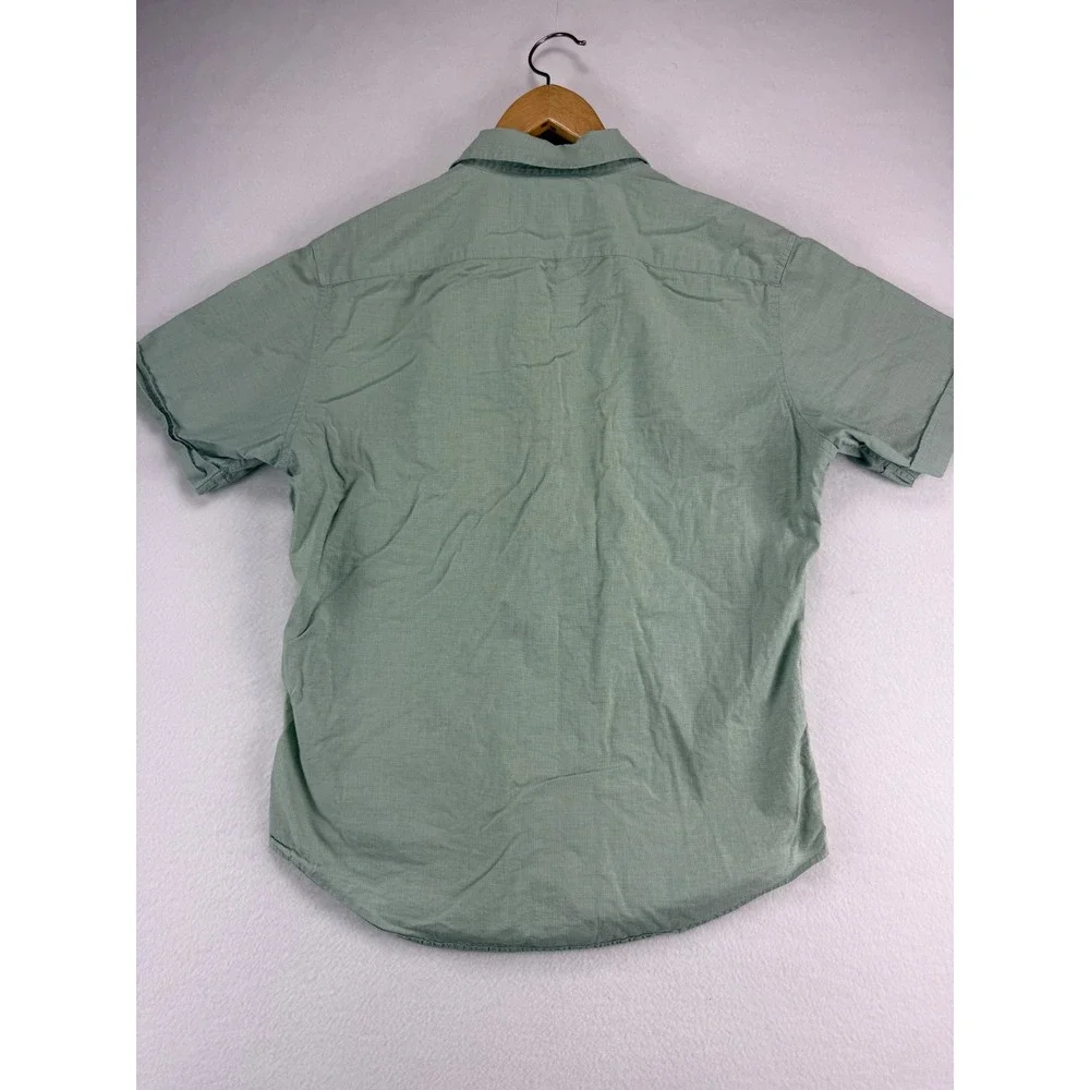 Banana Republic Shirt Mens Small‎ Green Short Sleeve Stretch Button Down Utility